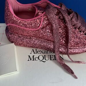 Alexander McQueen Pink Glitter Sneakers